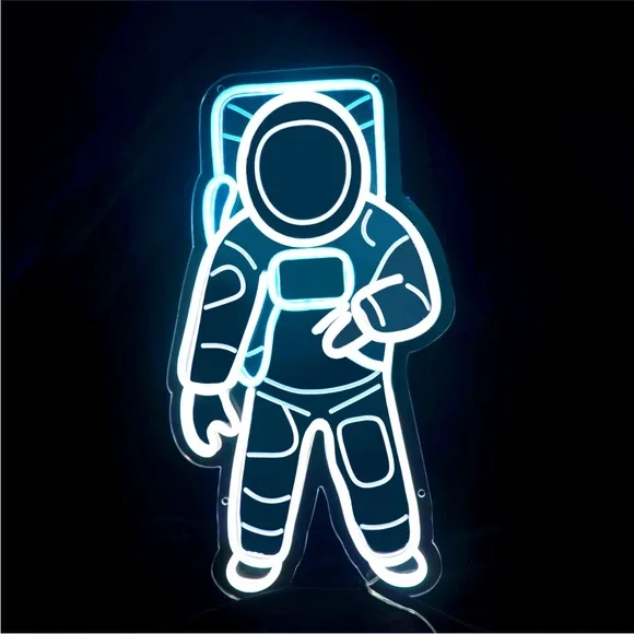 Neon Glowing Astronaut Space Galaxy Star Astronomy LED Wall Decor Light Gift - Picture 1 of 6